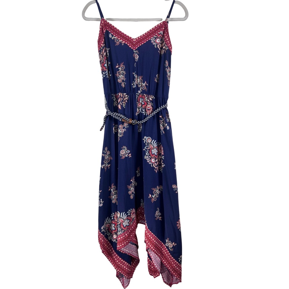 Love Ryan‎ Los Angeles Floral Handkerchief Hem Boho Maxi Dress Size XS